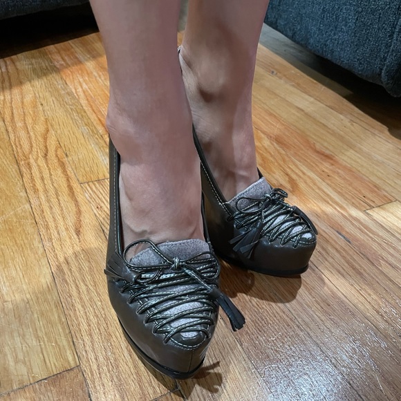 Levity Brown  Leather Oxford Platform Heels - Picture 3 of 6